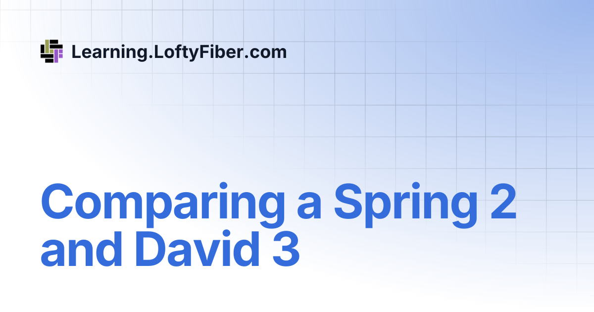 Comparing a Spring 2 and David 3 | Learning.LoftyFiber.com